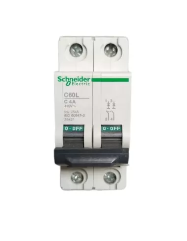 Schneider disjoncteur automatique c60l 15ka 2p 4a courbe c 25421 interrupteur