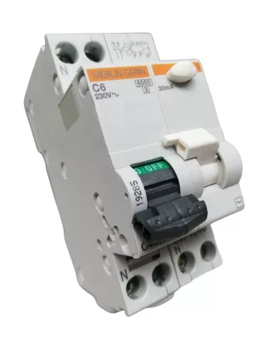 Merlin gerin 19285 differential magnetothermic 1p n 6a 0.03a c-ac 6k