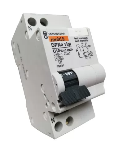 Interruptor diferencial Merlin Gerin 19431 dpna 1p n 10a 0,3 [17508 19441]