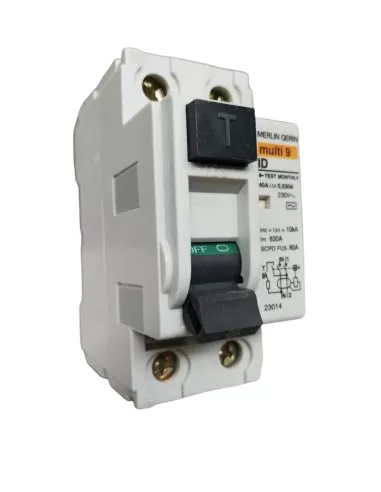 Interrupteur différentiel pur Merlin Gerin 23014, 2 pôles, 40 A, 0,03 A AC, 2 modes