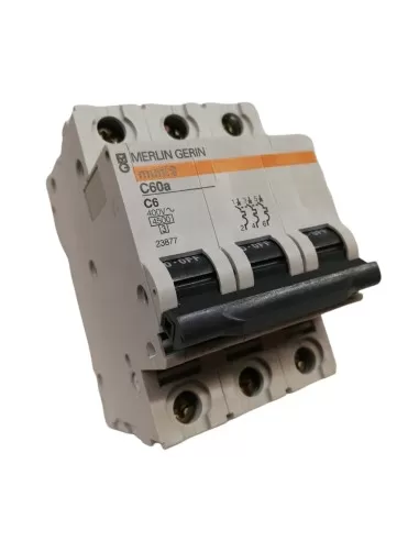 Disyuntor Merlin Gerin 23877 3p 6a 4.5k c 3mod c60