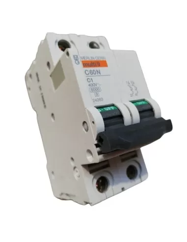 Merlin gerin 24263 circuit breaker 2p 1a 6k c 2mod