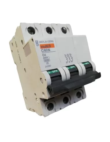 Merlin gerin 24280 circuit breaker 3p 4a 6k c 3mod c60