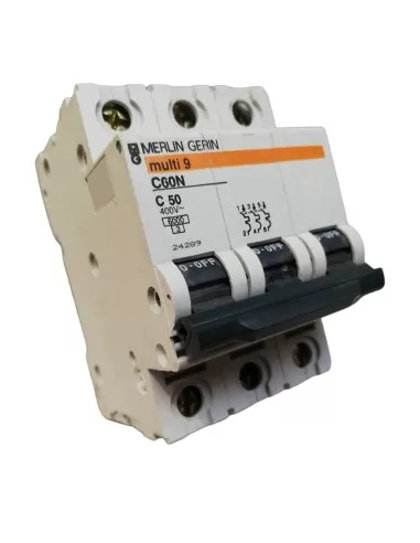 Merlin gerin 24289 circuit breaker 3p 50a 6k c 3mod c60