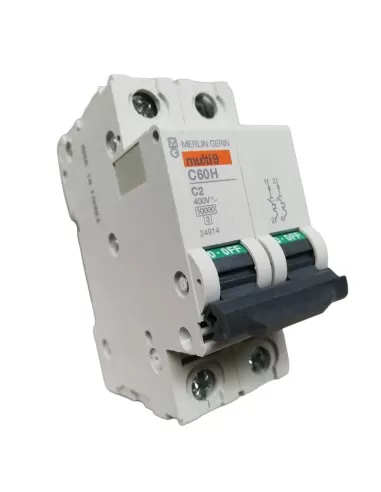Disjoncteur Merlin Gerin 24914 2P 2A 10k C 2mod C60