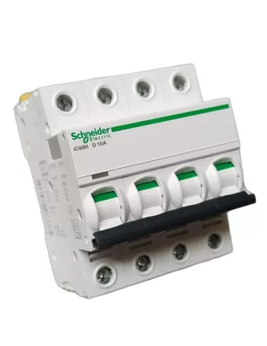 Disjoncteur Schneider IC60H 4P D 10A 10000A A9F85410