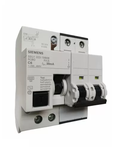 Siemens 2P C6 ICN 4.5kA ICU 6KA AC Type 30mA Circuit Breaker