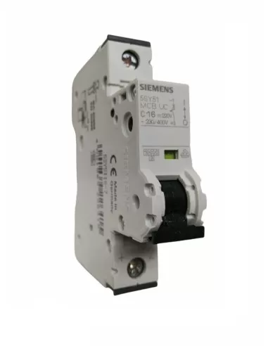 Interruptor automático Siemens 10 kA 1P, curva C, 16 A, 250 V CC, 1 módulo, 5SY51167