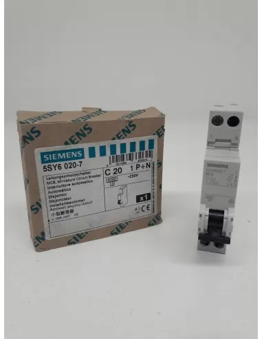 Siemens 1P N 20A 6KA C Curve Circuit Breaker, 1 Module, 5SY60207