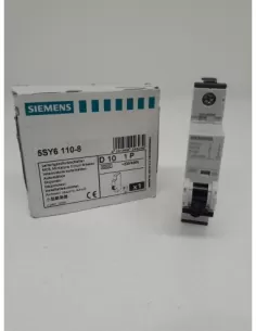 Interruptor automático Siemens 5sy61108, 1p, curva D, 10a, 6ka, 1 módulo, 5sy61108