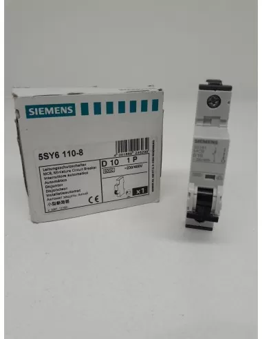 Interruptor automático Siemens 5sy61108, 1p, curva D, 10a, 6ka, 1 módulo, 5sy61108
