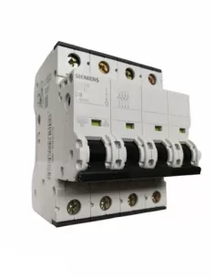 Disjoncteur Siemens 4P 8A 6KA à courbe en C, 4 modules, 5SY64087