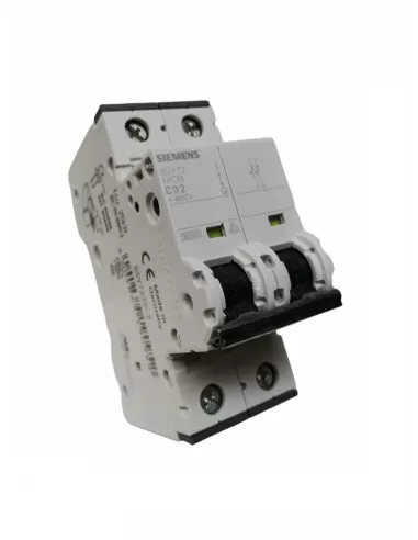 Disjoncteur Siemens 2P 32A 25KA à courbe en C, 2 modules, 5SY72327