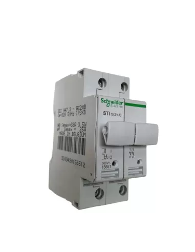 Schneider 15651 sectional fuse holder 10.3x38 2p max 20-32a 2mod 500ac