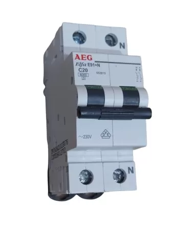 Aeg e91c20n automatischer Schalter Elfa e90 2 Mod 1p n c 20a 6ka 552813