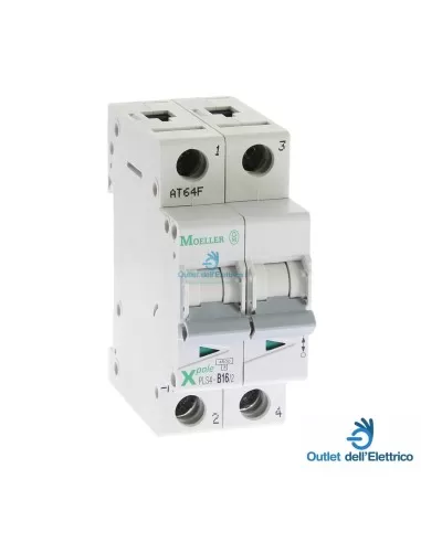 Disjoncteur Eaton PLS4-B16/2 4,5 kA 2P B 16A