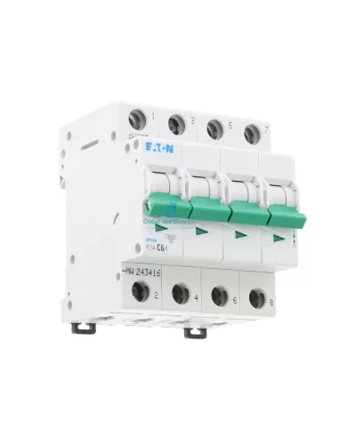 Eaton pls4-c6/4 disyuntor 4.5ka 4p c 6a