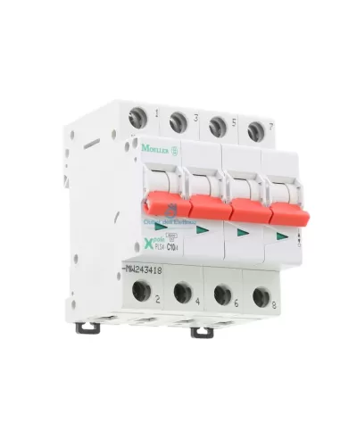 Eaton pls4-c10/4 disyuntor 4.5ka 4p c 10a