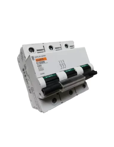 Disjoncteur Merlin Gerin 18365 tripolaire 80 A 10 kΩ C 4,5 mod C120