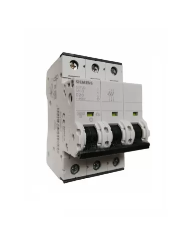 Disjoncteur Siemens 5SY33207 triphasé 20 A 4,5 kW C 3MOD