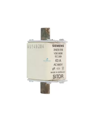 Fusible Siemens 3NE80181, groupe 00, sitor groupe 63A, 690 V