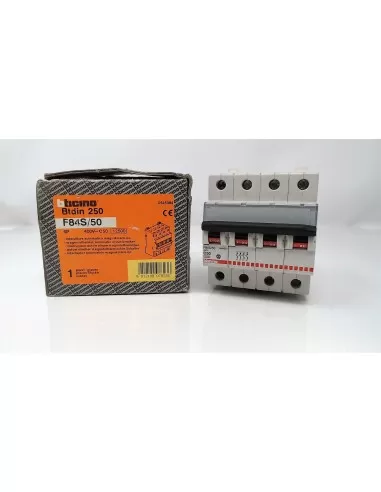 Bticino 4P 50A 12.5K C 4-Module Circuit Breaker F84S/50