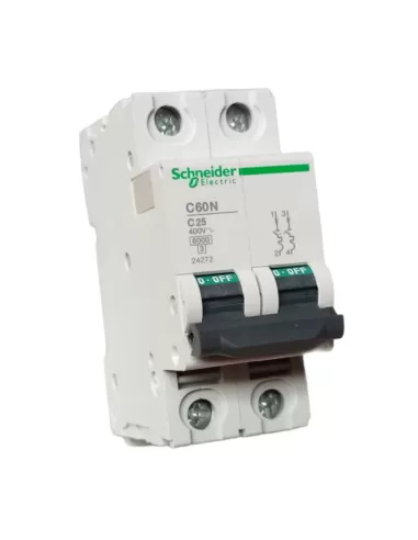 Schneider interruttore magnetotermico 2p 25a 6k c 2 moduli c60 24272