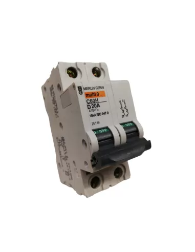 Disjoncteur Merlin Gerin 25118 2P 20A 10K D 2Mod C60