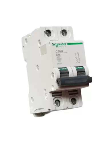 Schneider 24077 2p 16a 6k b 2mod c60 circuit breaker
