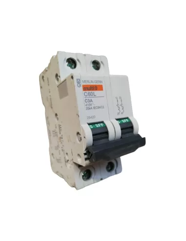 Disjoncteur Merlin Gerin 25420 2P 3A 25k C 2MOD C60L