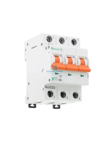 Disjoncteur Eaton PLS4-C63/3 4,5 kA 3P C 63 A