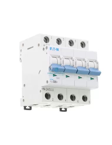 Disjoncteur Eaton -Moeller 243111 PLS6-D20/4, 6 kA, 4 pôles, 20 A