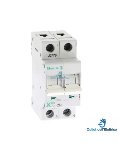 Disjoncteur Eaton PLS4-C50/2 4,5 kA 2P C 50 A