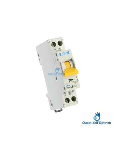 Eaton Pln4-c25/1n interruttore magnetotermico 4,5ka 1p+n 1mod  25a c