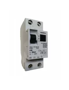 Disjoncteur différentiel Siemens 5su37670kv20 1p n 30ma c20 6ka