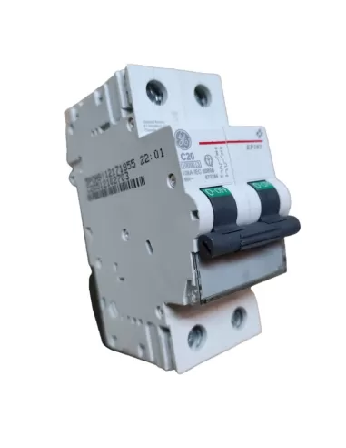 Ge power 672284 ep102c20 circuit breaker 2p 20a 10ka c rina 2m