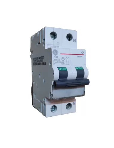 Ge power 672064 ep61nc32 interrupteur automatique 1p n 32a 6ka c rina 2m