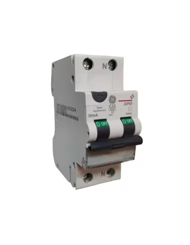 Disjoncteur différentiel GE Power 608666 DP60C32//30, monophasé N, 32 A, 0,03 A AC, 6 kA, RINA 2 m