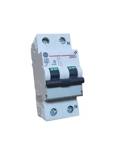 Ge power 672063 ep61nc25 automatic circuit breaker 1p n 25a 6ka c rina 2m