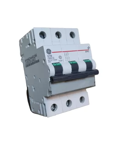 Disjoncteur GE Power 672091 EP63C10 tripolaire 10 A 6 kA C RINA 3 M