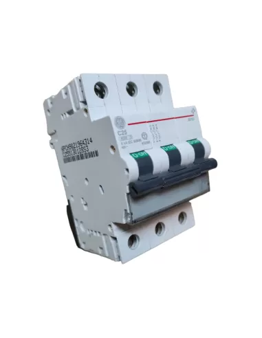 Ge power 672095 ep63c25 circuit breaker 3p 25a 6ka c rina 3m