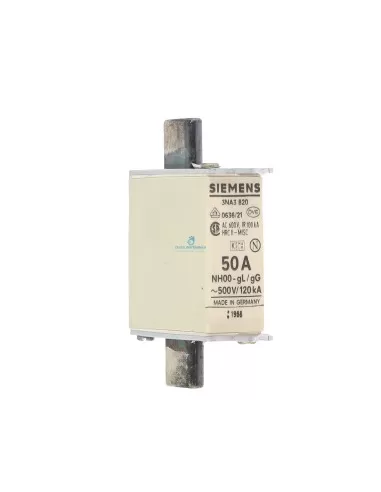 Siemens 3na3820 fusibile nh 000 gl/gg 50a 500vac