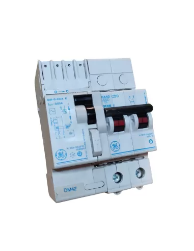 Interrupteur différentiel GE Power 591203 DM42 C20//0,03 2P 20A 30MA 4,5kA C