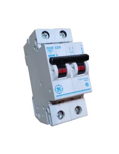 Ge power 590411 ha42 n c25 circuit breaker 2p 25a 4.5ka