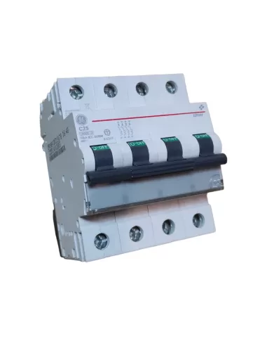 Ge power 672317 ep104c25 disjoncteur automatique 4p 25a 10ka c rina 4m