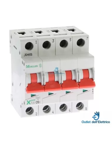 Eaton 243083 pls6-c10/4 disyuntor 6ka 4p c 10a