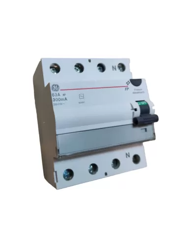 Interrupteur différentiel pur GE Power 604411 FP463//300, 4 pôles, courant alternatif, 0,3 A à 63 A, 4 m