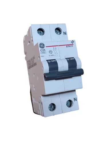 Ge power 671855 ep41nc25 disjoncteur automatique 1p n 25a 4,5ka