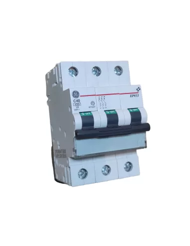 Ge power 671937 ep453c40 circuit breaker 3p 40a 4.5ka c 3m