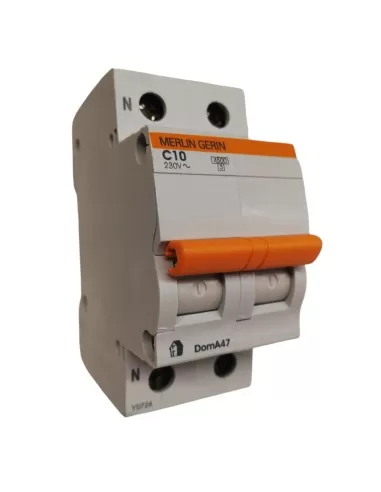 Disjoncteur automatique Merlin Gerin Doma47C10, monophasé, 10 A, 4,5 kA
